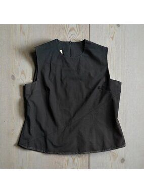 FIELD MANOR Black Wool Blend Shelf Base Tank Top Size 16